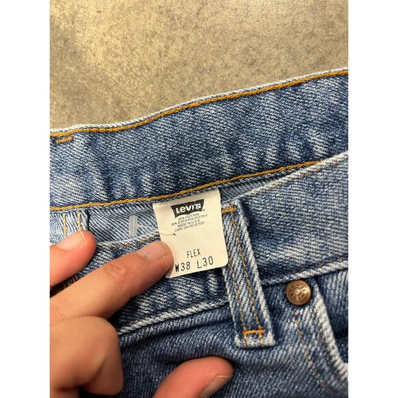 Vintage Levis 540 Flex Orange Tab Mens 38x30 Light Wash Jeans Hemmed 28 Inseam - Picture 5 of 6